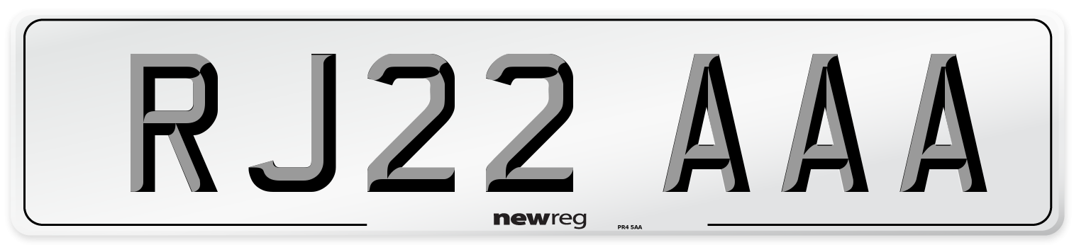 RJ22 AAA Number Plate from New Reg